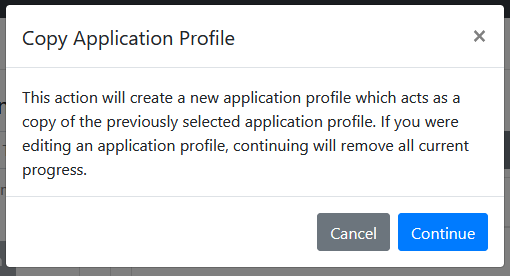 Warning message indicating possible overwriting. Confirm with ‘Continue’, then edit or add base metadata fields.